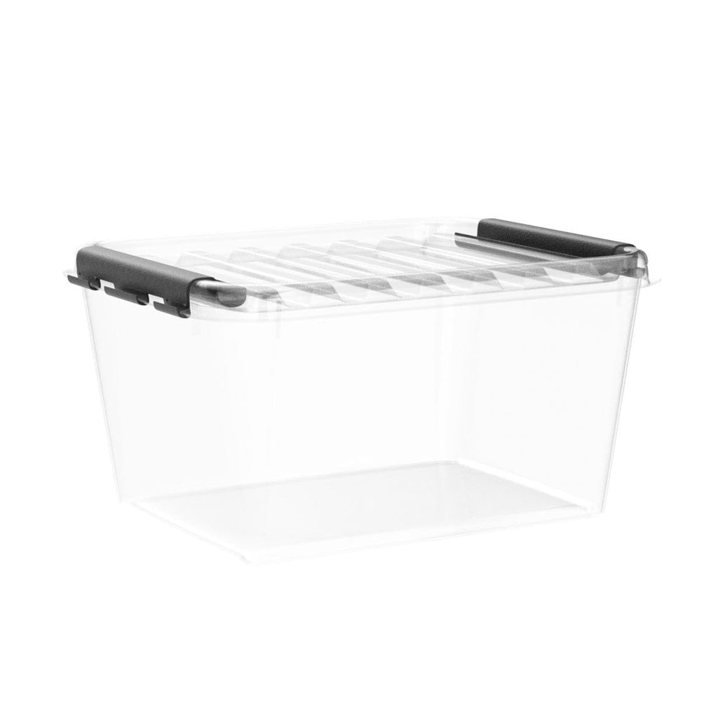 SmartStore 32L Clear Plastic Storage Boxes | 3 Pack Stackable Food Safe