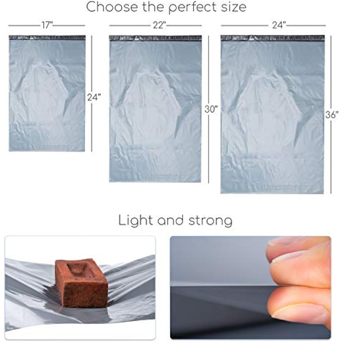 Grey Poly Mailing Bags – Extra Large 22x30 Eco-Friendly (10)