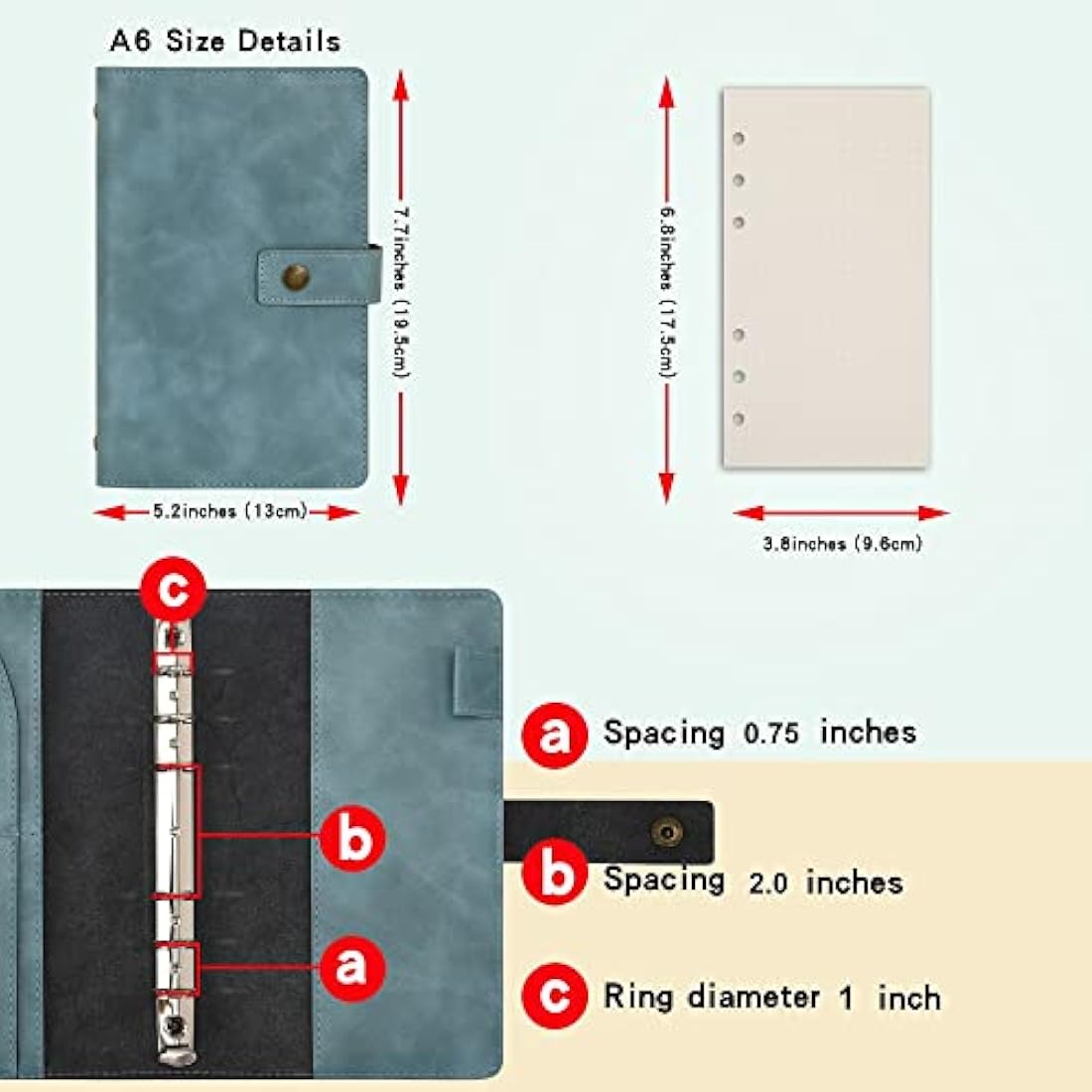 Jolof Store A6 Refillable Leather Notebook – Dot Grid Spiral Journal