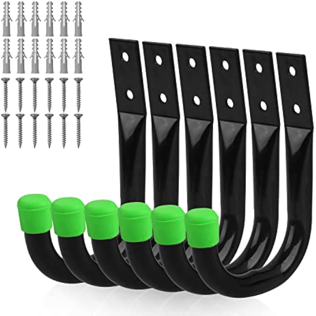 Heavy Duty Garage Storage Utility Hooks - 6 Pack Black Metal