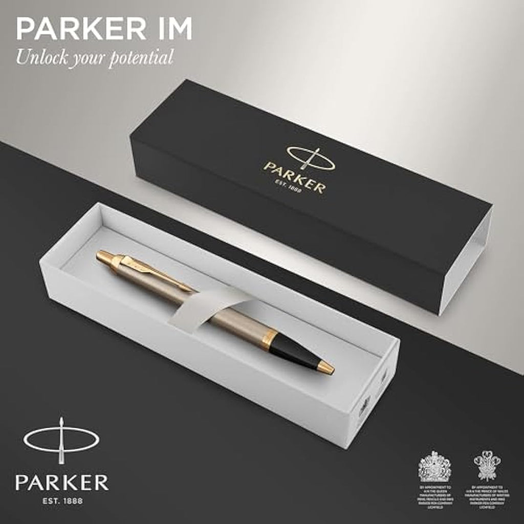 Parker IM Ballpoint Pen – Brushed Metal Medium Point Blue Ink Gift Box