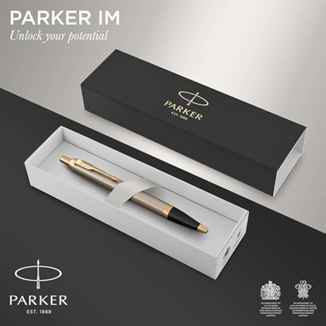 Parker IM Ballpoint Pen – Brushed Metal Medium Point Blue Ink Gift Box