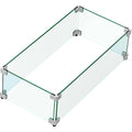 35.5" Fire Pit Glass Wind Guard | Tempered Flame Shield