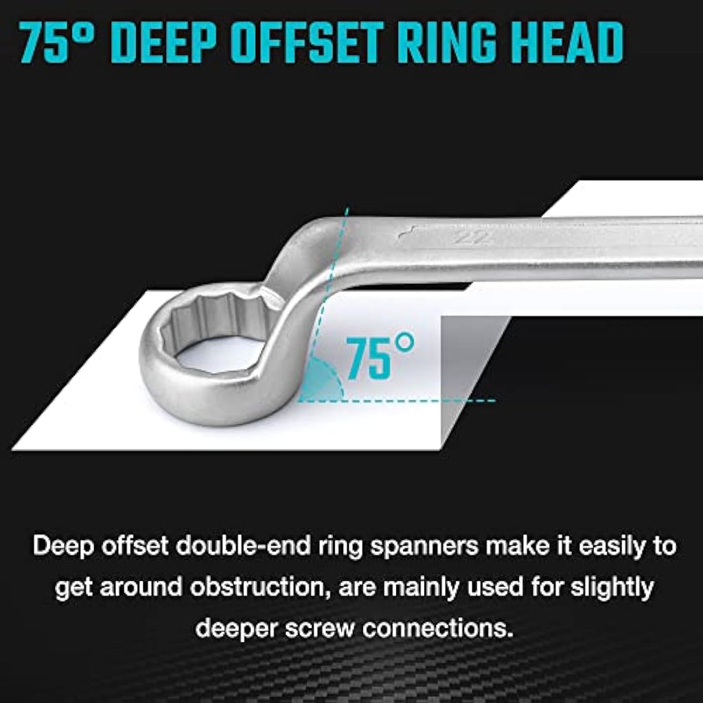 DURATECH 12-Piece Metric Offset Double Ring Spanner Set | 6-32mm CR-V