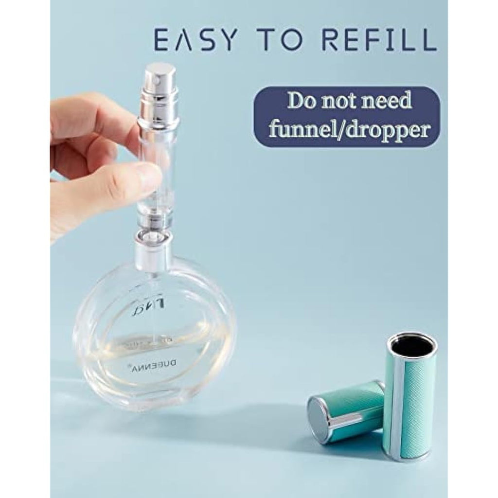 SUBORAWOS Refillable Perfume Atomiser – 5ml Leather Travel Spray Bottle