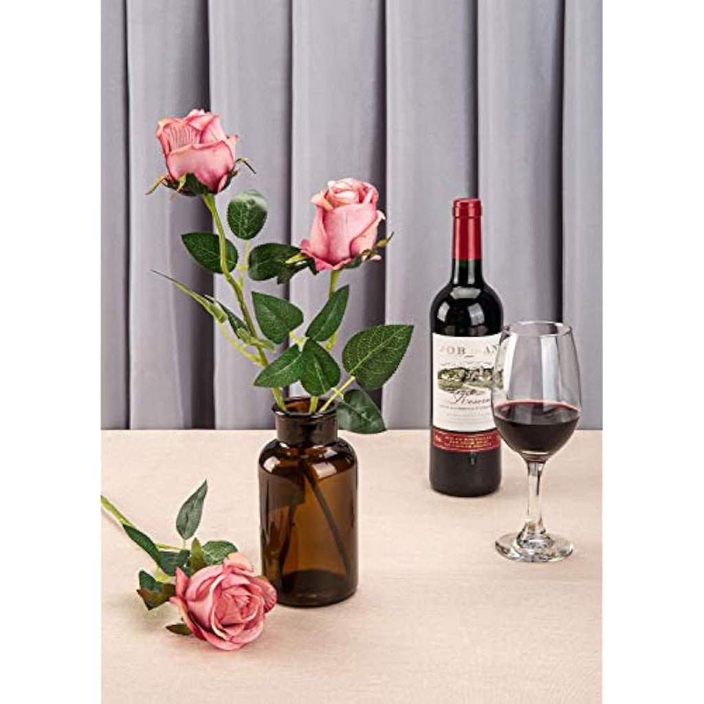 10pcs Artificial Silk Roses - 20" Long Stem Wedding Decor