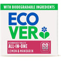 Ecover All-in-One Dishwasher Tablets | Lemon & Mandarin | 68 Pack
