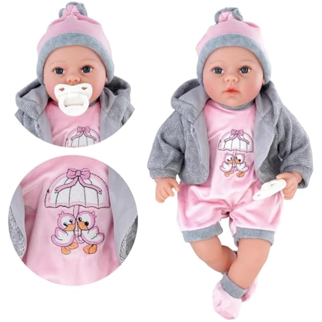 BiBi Doll 18" Realistic Baby Doll – Soft Vinyl Interactive Toy