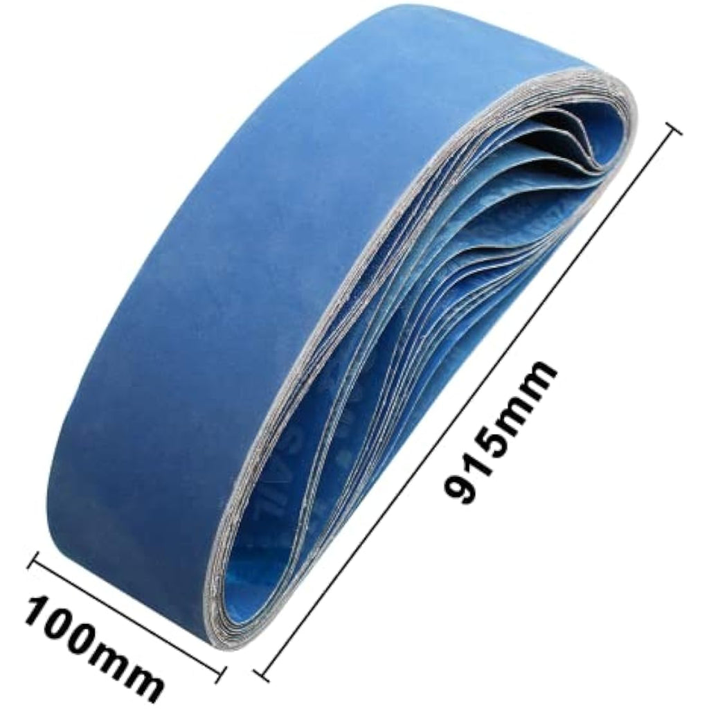 FEIHU 100x915mm Sanding Belt Kit - 12 Pcs Zirconium Corundum 60-320 Grit