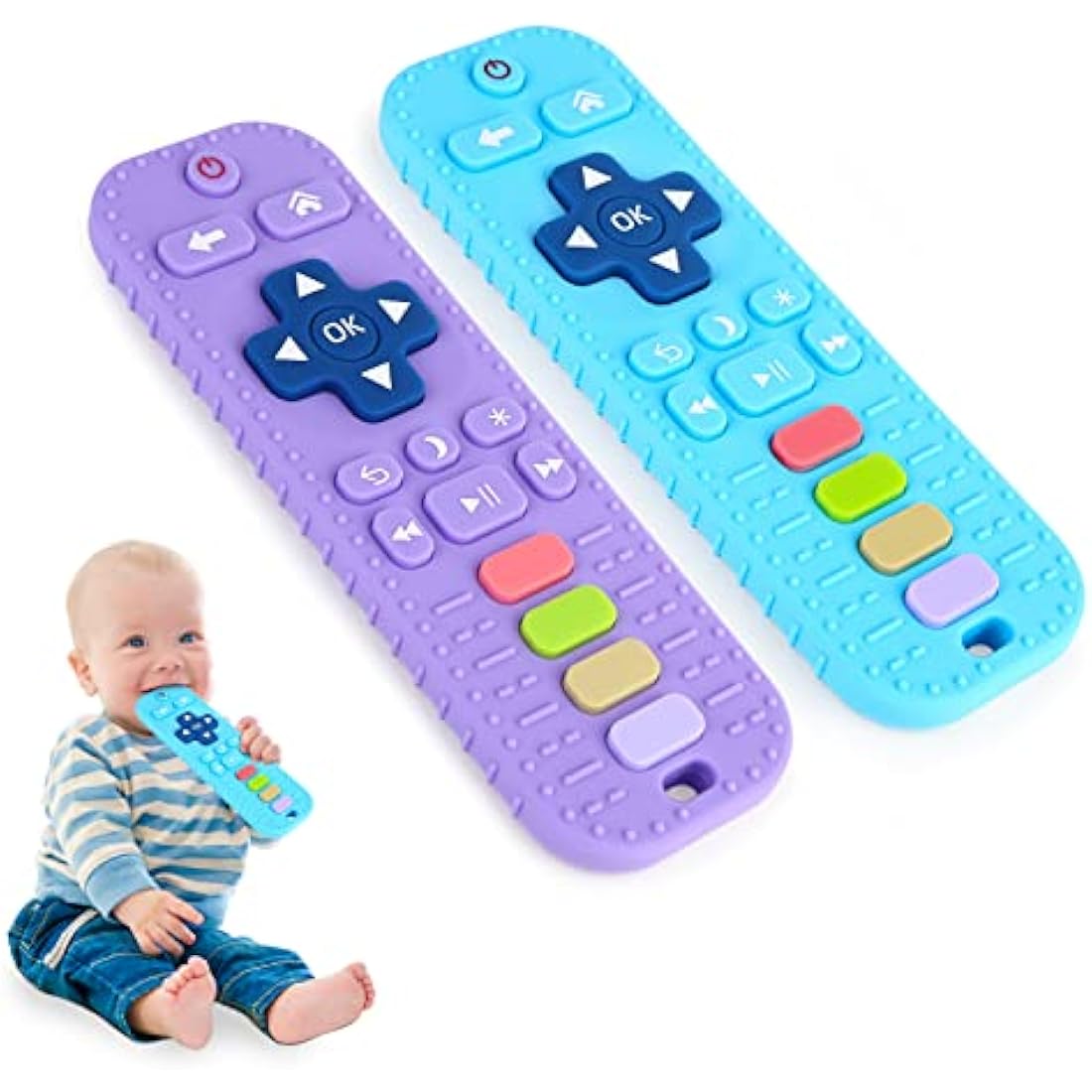 Hooku 2-Pack Remote Control Baby Teether | Food Grade Silicone Toys