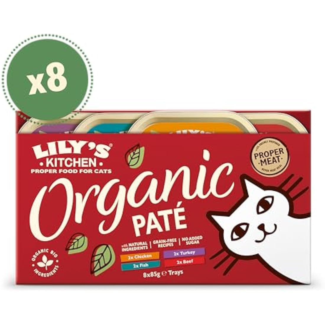 Lily’s Kitchen Organic Wet Cat Food Paté Multipack - 32 x 85g Trays