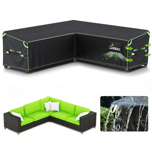 UIRWAY V-Shape Garden Furniture Cover | Waterproof 420D Oxford Sofa Cover