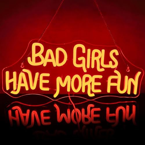 Jolof Store Bad Girls Have More Fun Neon Sign | Red LED Wall Decor