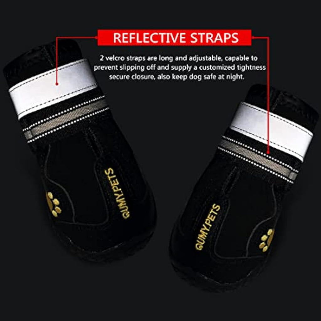 QUMY Waterproof Dog Boots – Anti-Slip Paw Protectors for Large Dogs