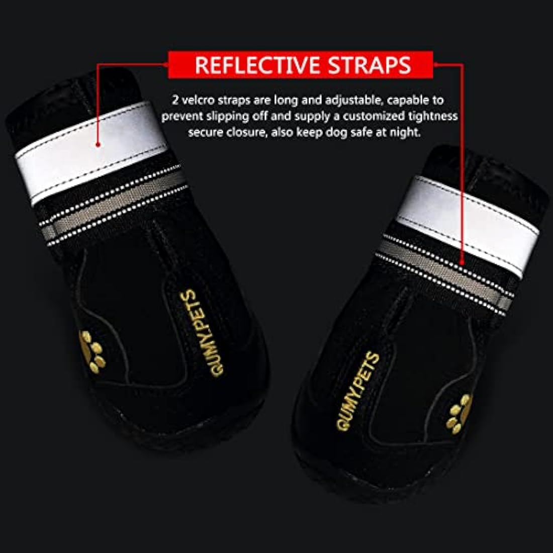 QUMY Waterproof Dog Boots – Anti-Slip Paw Protectors for Large Dogs