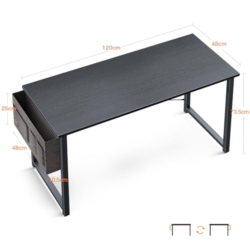 ODK Computer Writing Desk | Home Office PC Table with Storage - Black