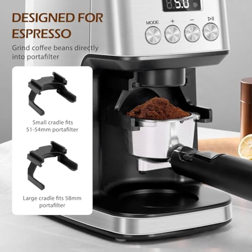 Aigostar Conical Burr Coffee Grinder – 52 Precise Settings for Espresso