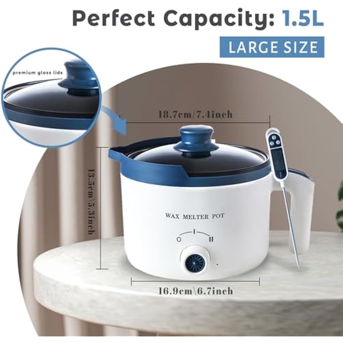 Electric Wax Melter for Candle Making with Thermometer
