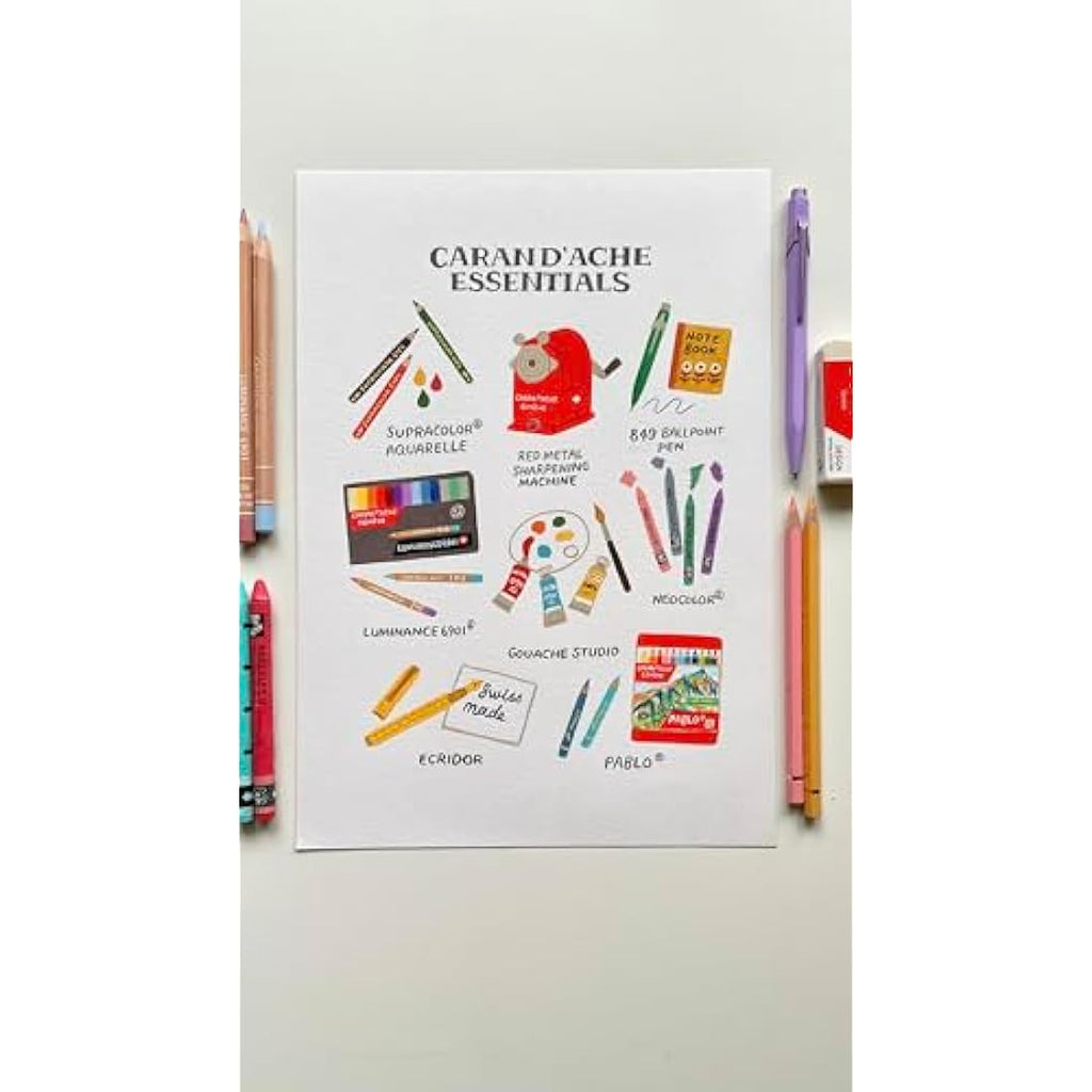Caran D'Ache Colored Pencils - 40 Assorted Colors in Cardboard Box