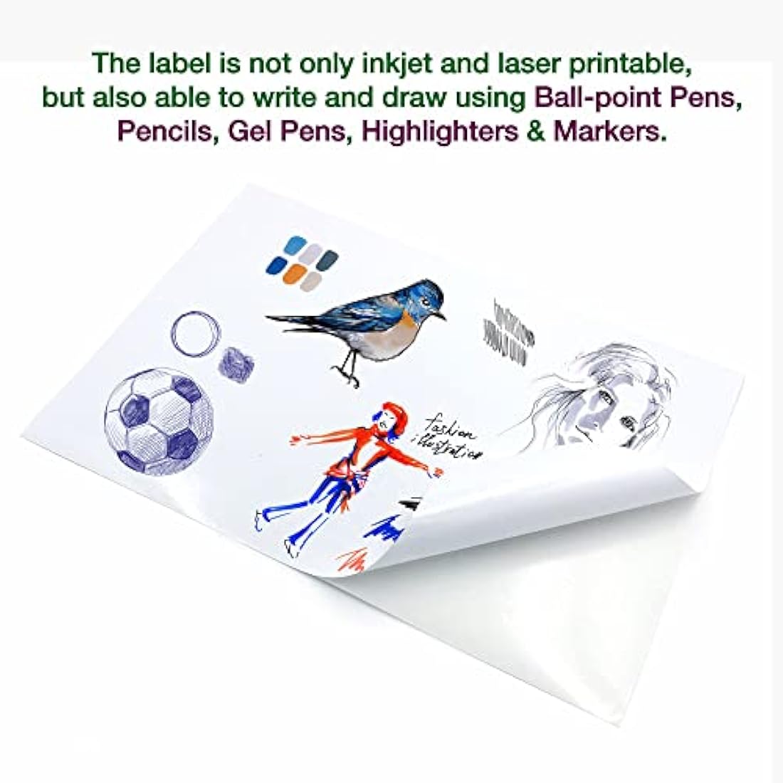 Evergreen Goods A4 Glossy White Sticker Paper - 50 Sheets Splashproof