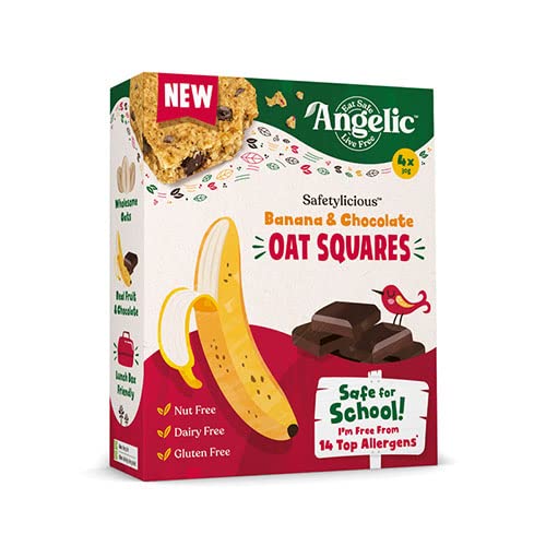 Angelic Free From Banana & Chocolate Oat Bars - Vegan & Gluten Free (24 Pack)