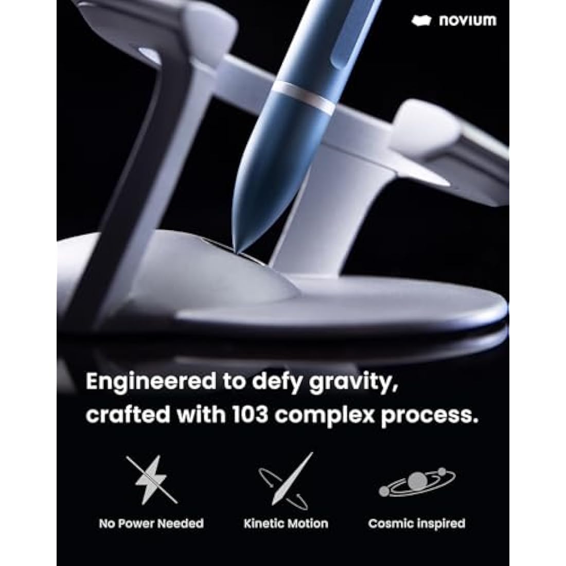 Novium Hoverpen Interstellar | Aerospace Alloy Executive Pen - Neptune Blue