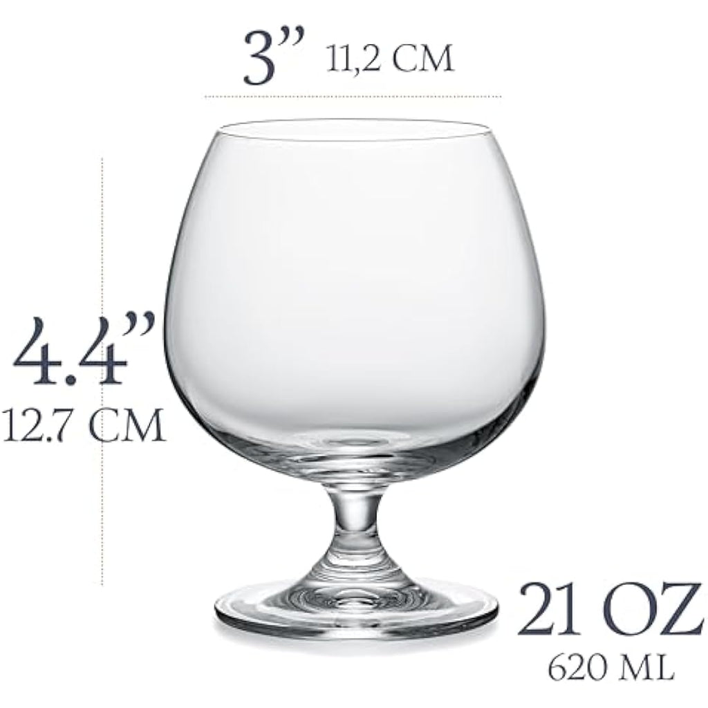 Glassique Cadeau Crystal Brandy Snifter Glasses - Set of 2 Handblown 620ml