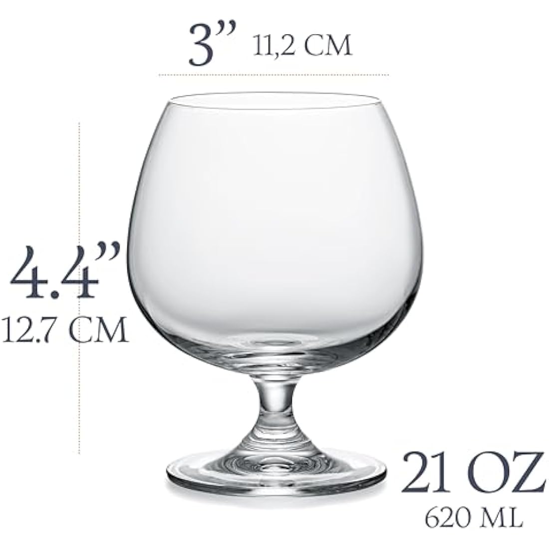 Glassique Cadeau Crystal Brandy Snifter Glasses - Set of 2 Handblown 620ml