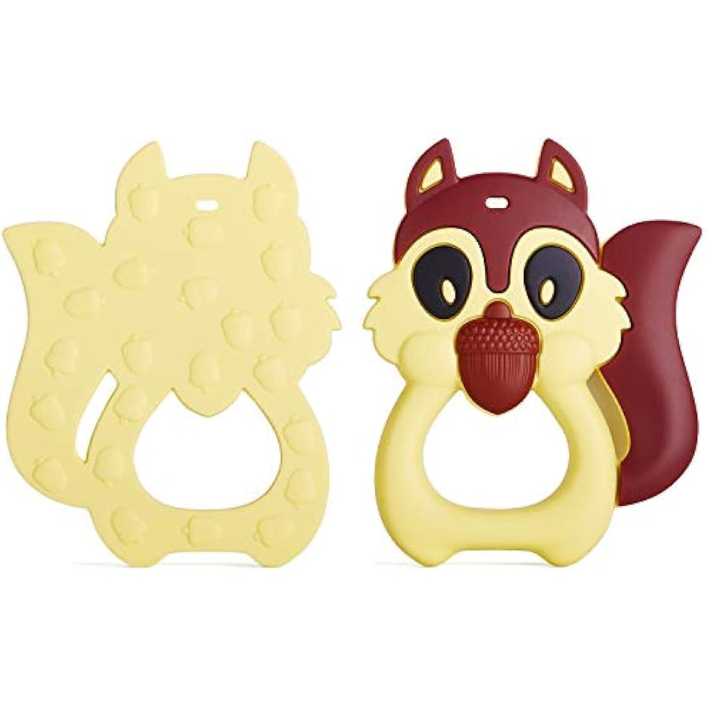 PREMYO Silicone Baby Teething Toy – BPA Free Squirrel Teether, Brown