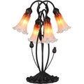 Jolof Store Lily Flower Blown Glass Table Lamp – 4-Light Orange Accent