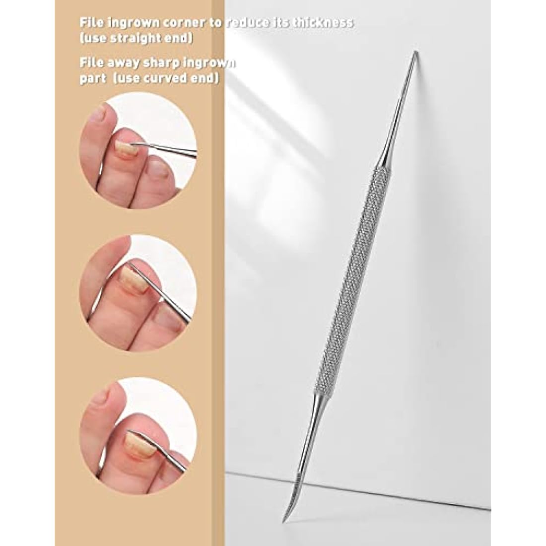 BEZOX Ingrown Toenail File and Lifter Set – Stainless Steel Podiatry Kit