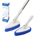Qaestfy Shower Scrubber with 51'' Long Handle | 180° Swivel Head Brush