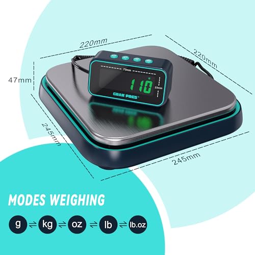 GRAM PRES Digital Shipping Scale | 86lb Stainless Steel Postal Scale
