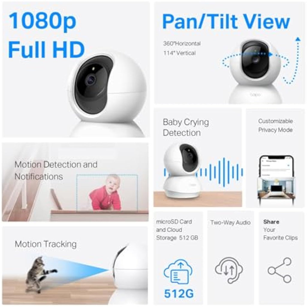TP-Link Tapo C200 2-Pack 1080p Pan/Tilt Indoor Security Camera & Baby Monitor