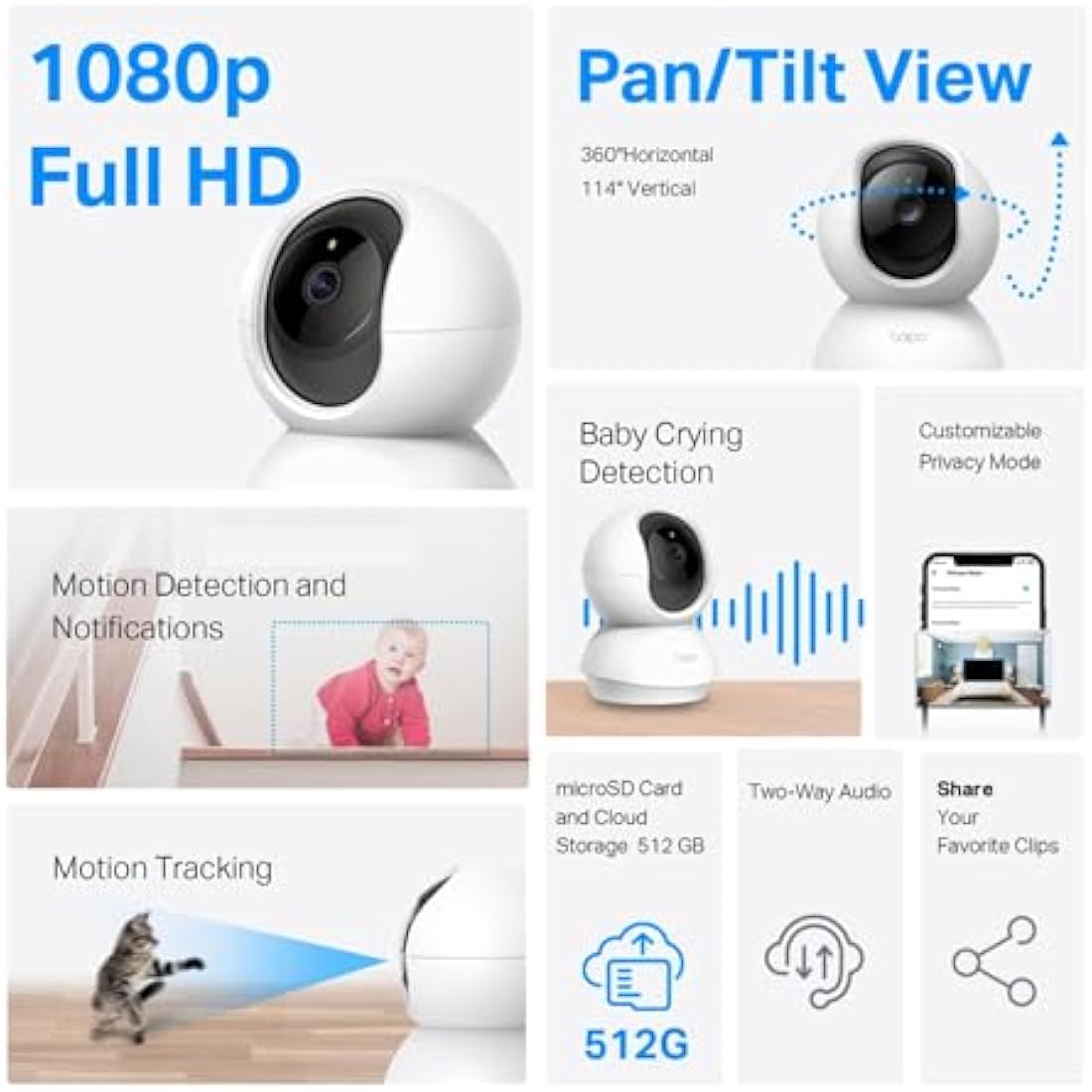 TP-Link Tapo C200 2-Pack 1080p Pan/Tilt Indoor Security Camera & Baby Monitor