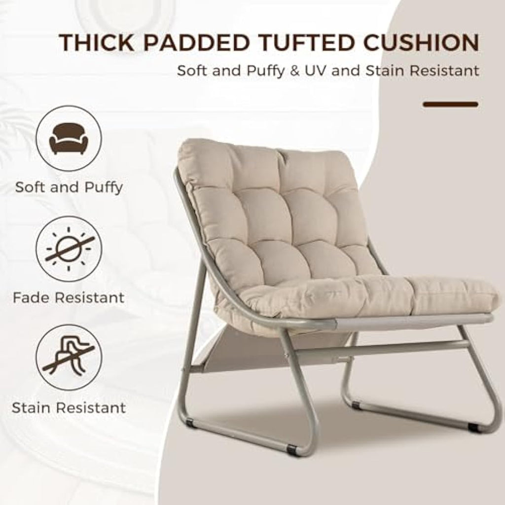 Grand Patio Sun Lounger with Side Table & Footstool - Champagne Steel