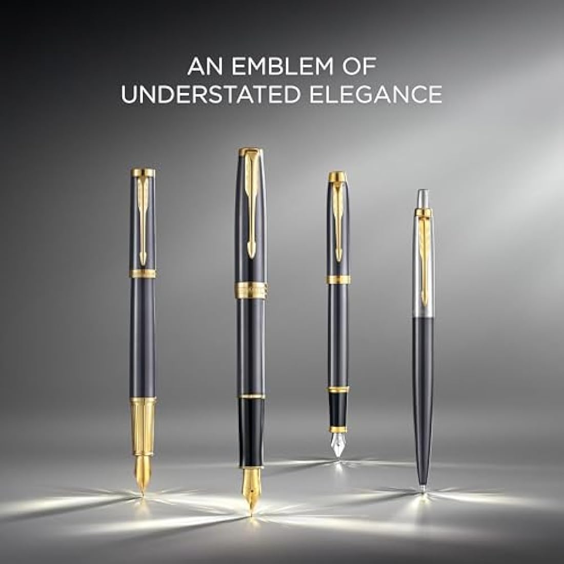 Parker Sonnet Rollerball Pen – Grey Lacquer with Gold Trim, Fine Point