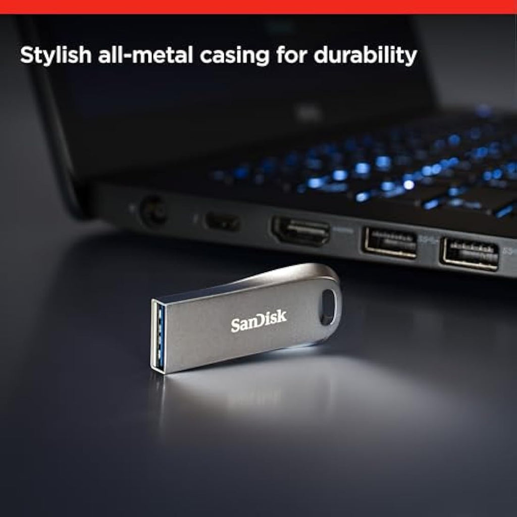 SanDisk Ultra Luxe 128GB USB 3.1 Flash Drive – Silver, 150MB/s