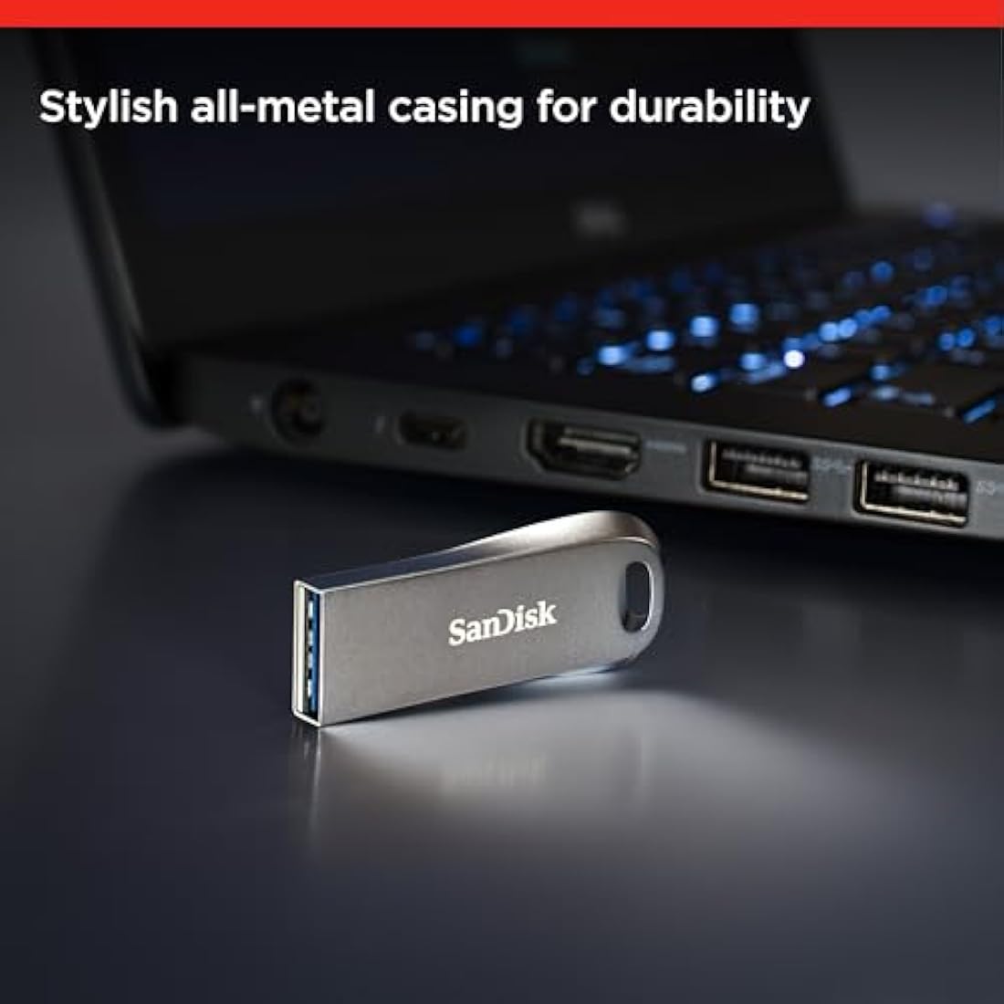 SanDisk Ultra Luxe 128GB USB 3.1 Flash Drive – Silver, 150MB/s
