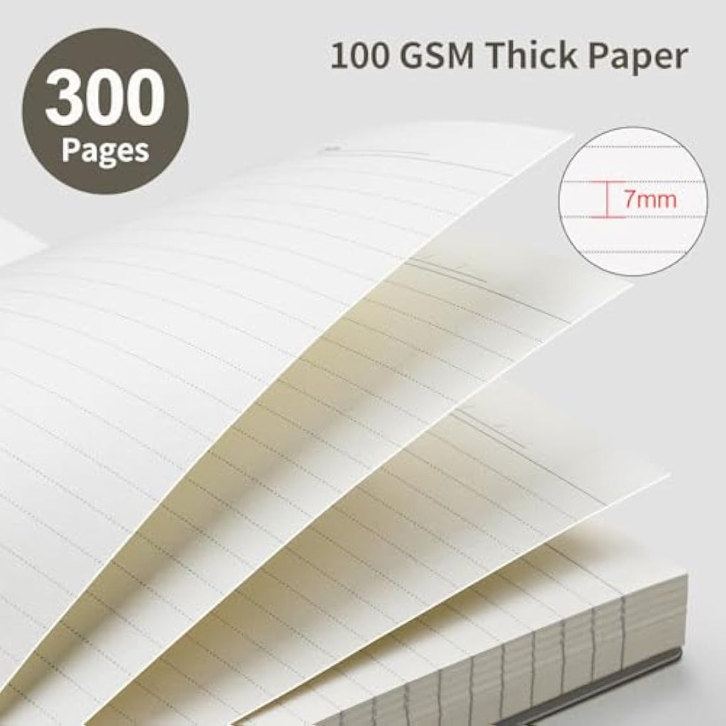 EMSHOI B5 Spiral Notebook | 300 Pages Lined Journal | 100gsm Thick Paper