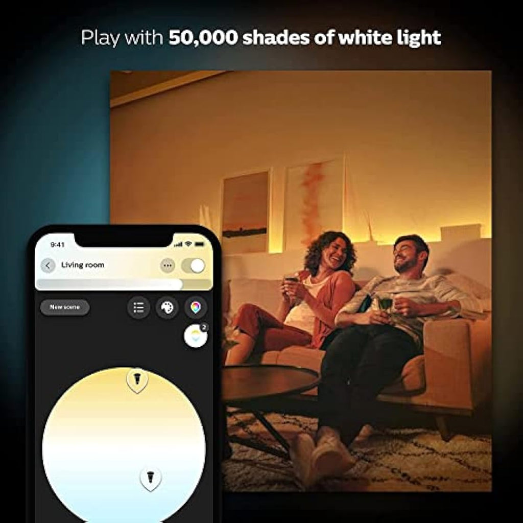 Philips Hue White Ambiance Smart LED Bulb 4-Pack | E27 800lm 60W
