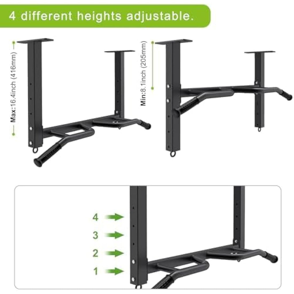 Kipika Ceiling Mounted Pull Up Bar – Adjustable Heavy Duty Chin Up Bar