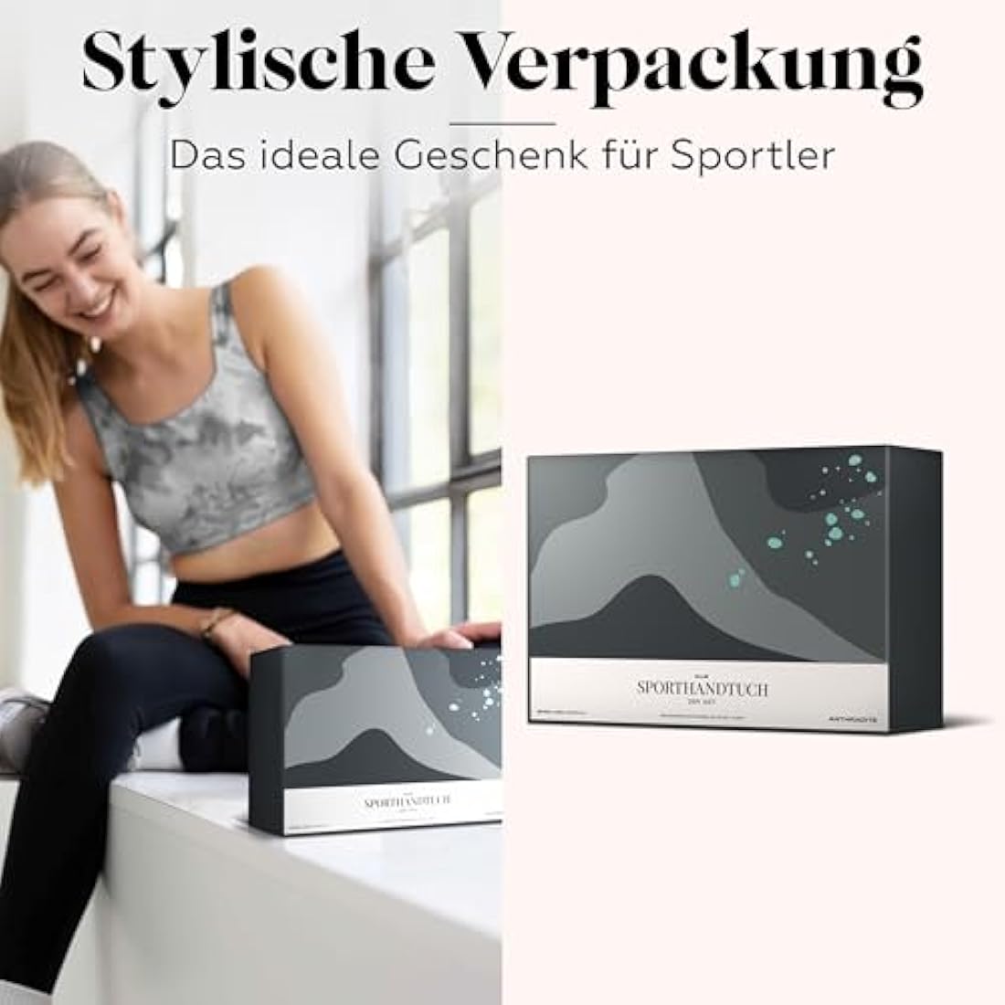 nujë Microfiber Fitness Towel 2-Piece Set with Pocket – Anthracite
