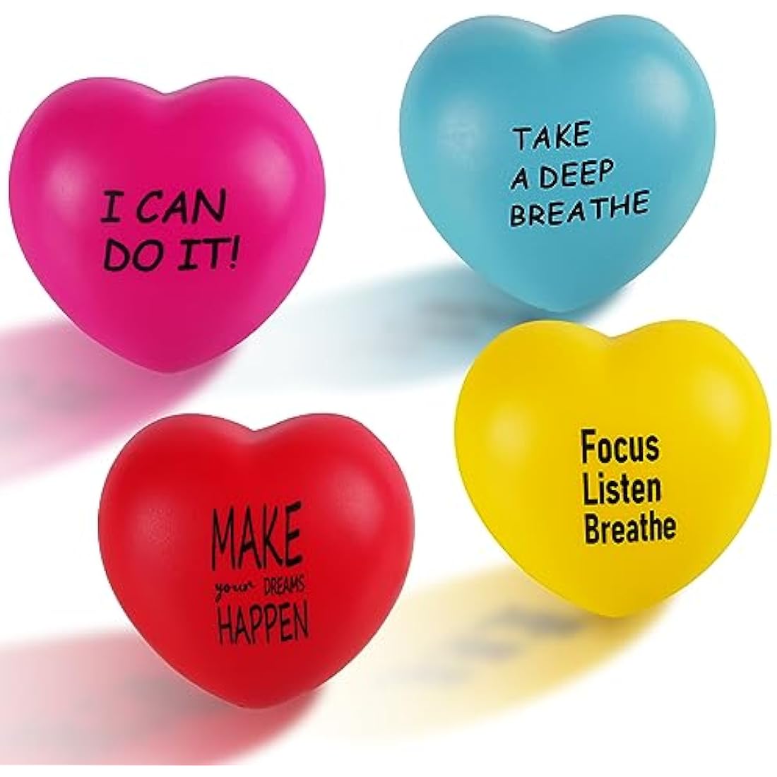 Heart Squeeze Stress Balls – 4 Pack Sensory Fidget Toys