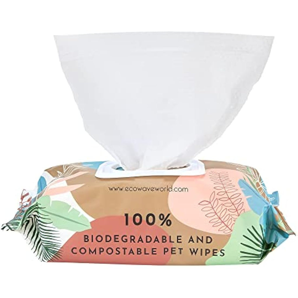 Eco Wave Compostable Pet Wipes – 400 Count Plant-Based Grooming Wipes