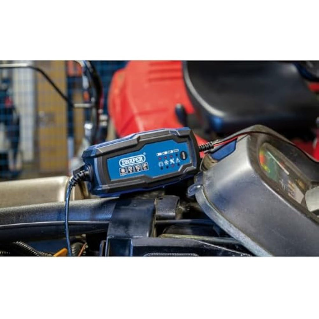 Draper 12V Smart Battery Charger and Maintainer (2A) - Automotive Tool