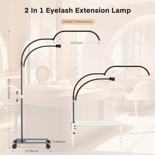 Lmaqfum Half Moon Lash Light – 2-in-1 Floor & Table Lamp with Phone Holder