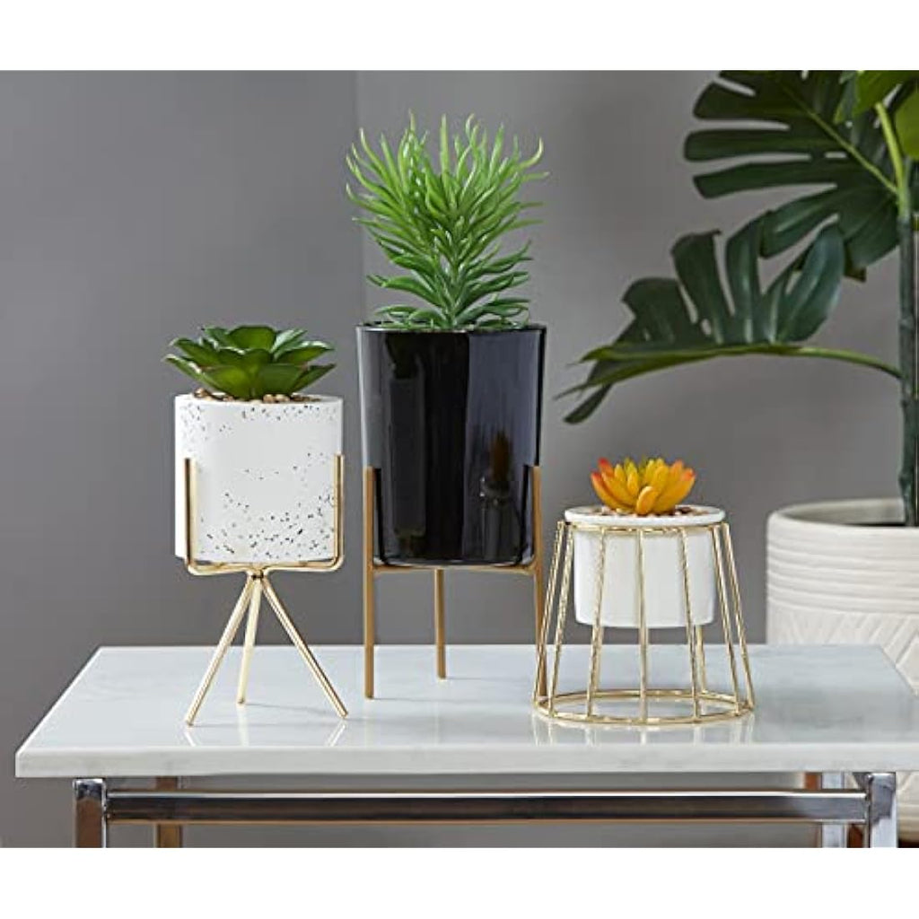 Sleepdown Artificial Succulent in Gold Cage Stand – Ochre Home Decor