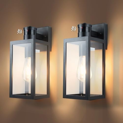 Aranzyec Motion Sensor Outdoor Wall Lights | 2-Pack Dusk to Dawn Sconce