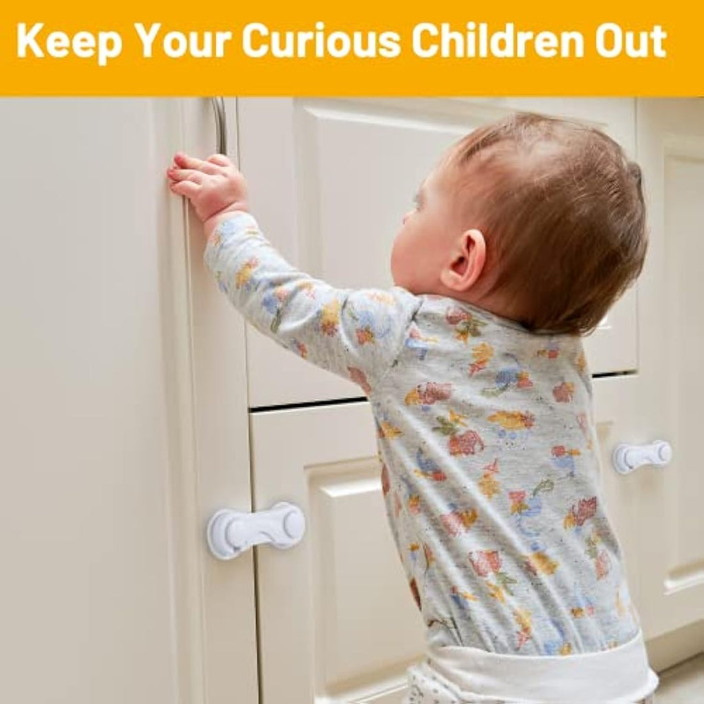 TRILINK Child Safety Cupboard Locks - 10 Pack Adhesive Baby Proofing